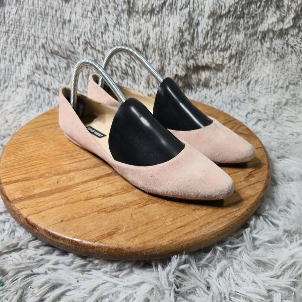 MADEWELL Greta Ballet Flat Pink Suede Mary Jane Slip On Comfort Womens Size 8.5